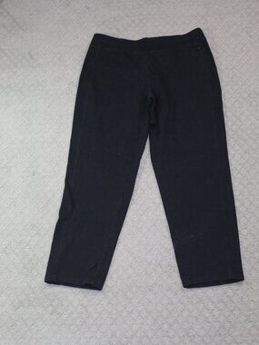 T by Talbots Size L Black Straight Cotton Spandex Knit Ponte Pants